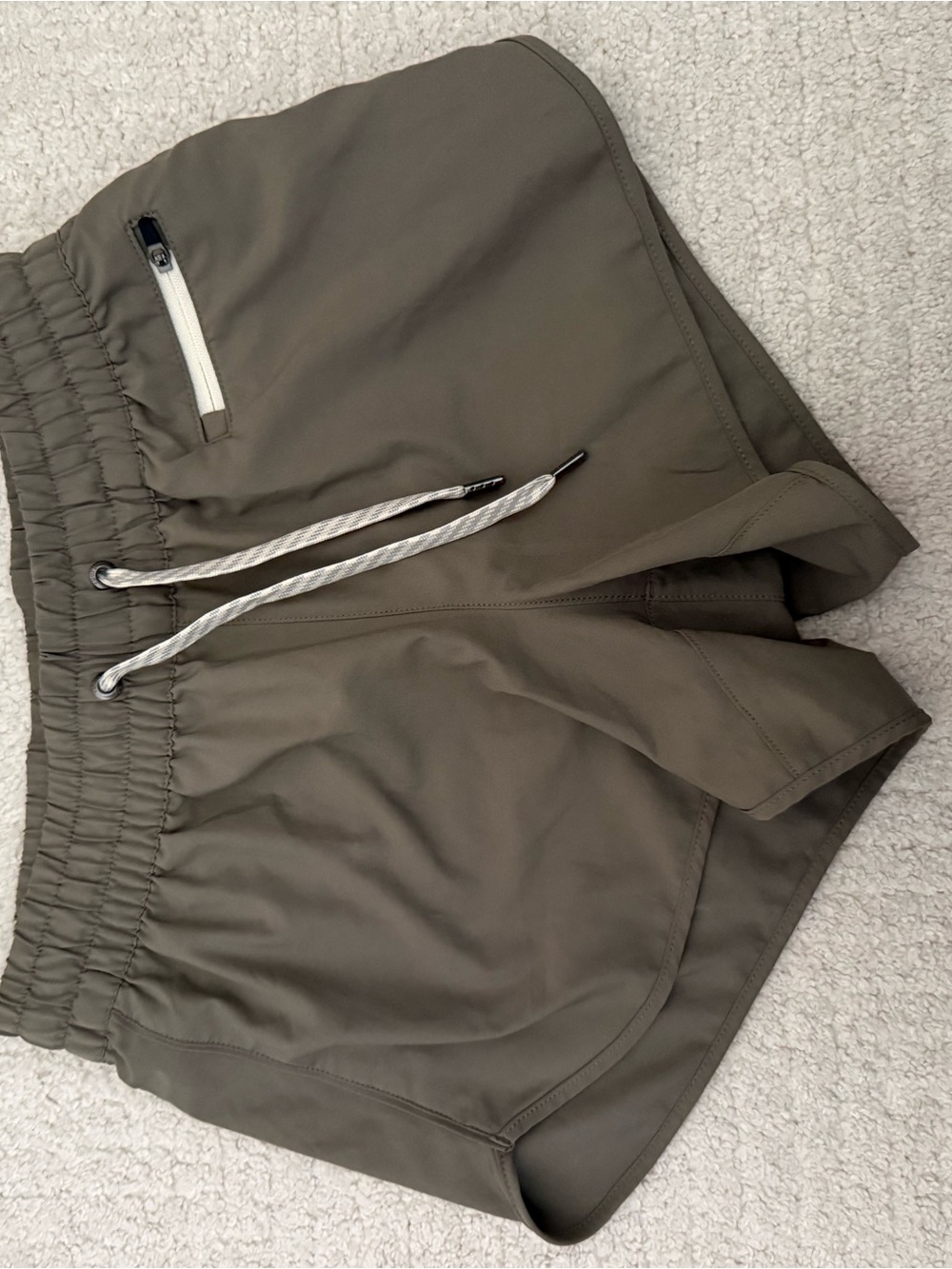Vouri Olive Green Athletic Drawstring Shorts